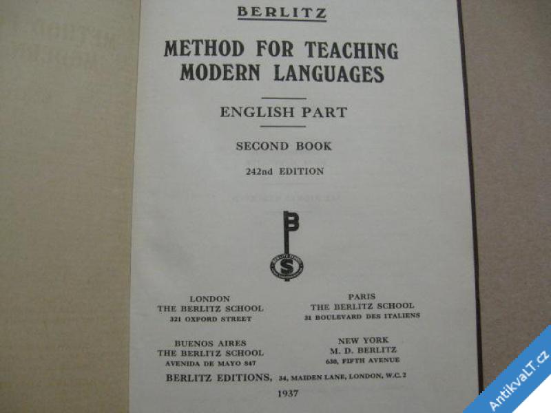 foto 
  METHOD FOR TEACHING MODERN - ENGLISH 2.BOOK 1937 