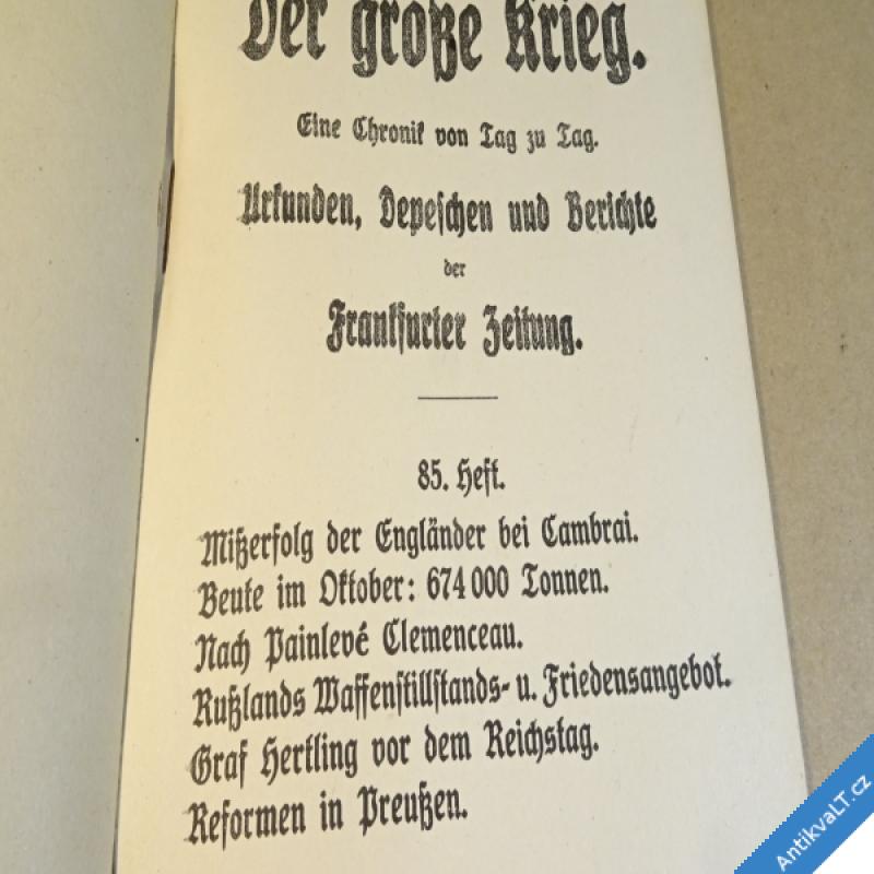 foto DER GROSSE KRIEG Frankfurt. Zeitung 85. 1917