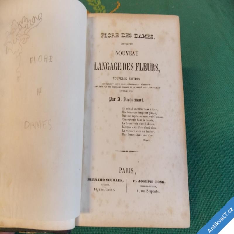 foto FLORE DES DAMES - NOUVEAU LANGAGE DES FLEURS 1841 Paris