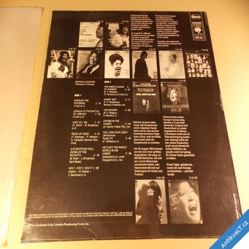foto Jackson Mahalia WELCOME TO EUROPE 1969 LP CBS Holland stereo