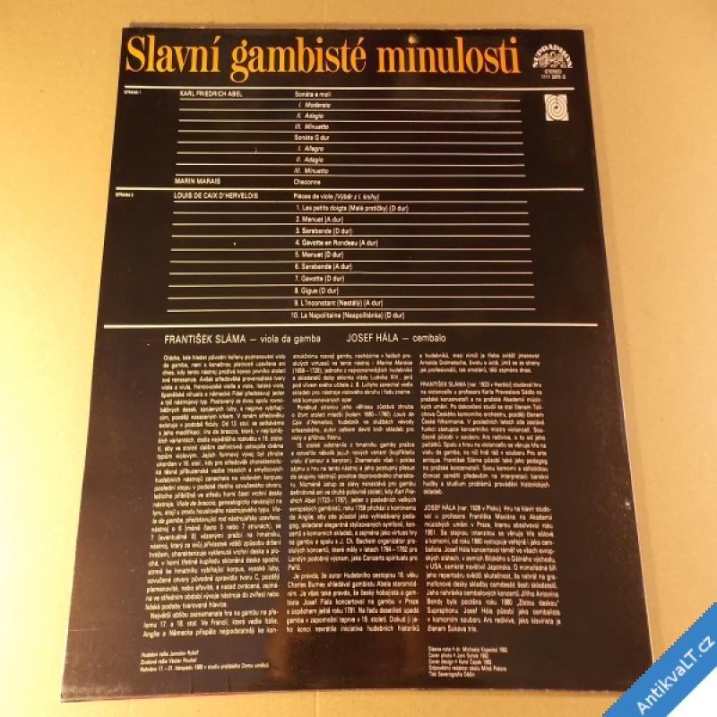 foto SLAVNÍ GAMBISTÉ MINULOSTI Sláma, Hála 1982 LP top top