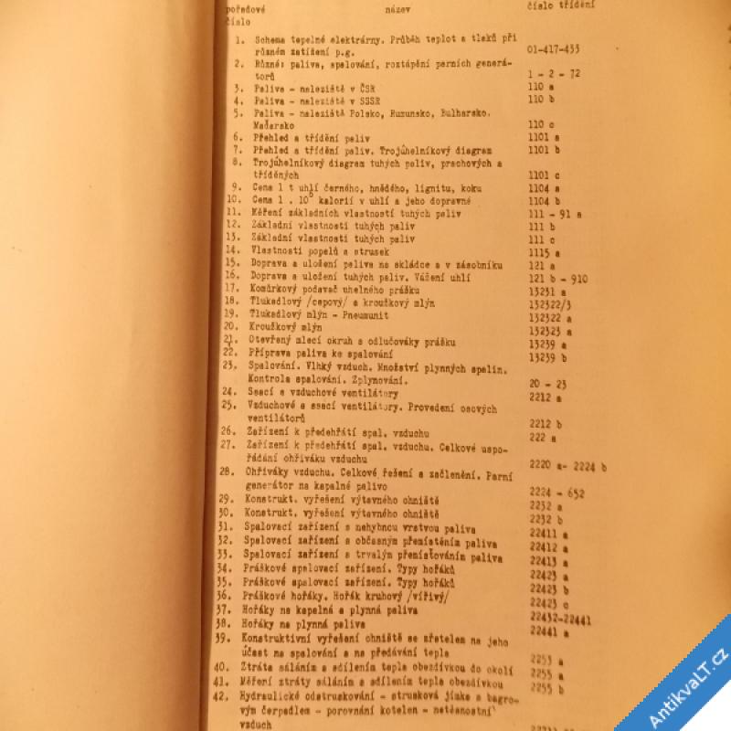 foto SPALOVACÍ ZAŘÍZENÍ A KOTLE tabule Čermák J. ČVUT 1955
