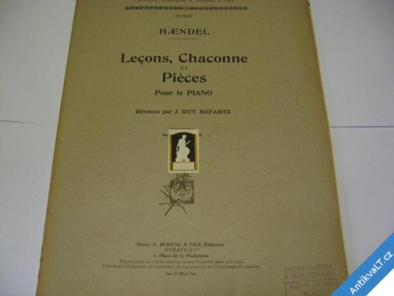 foto 
  LECONS CHACONNE ET PIECES POUR LE PIANO PARIS 